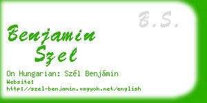 benjamin szel business card