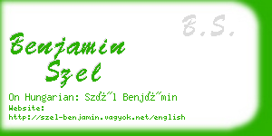 benjamin szel business card